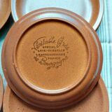 6 Sarreguemines stoneware dessert plates