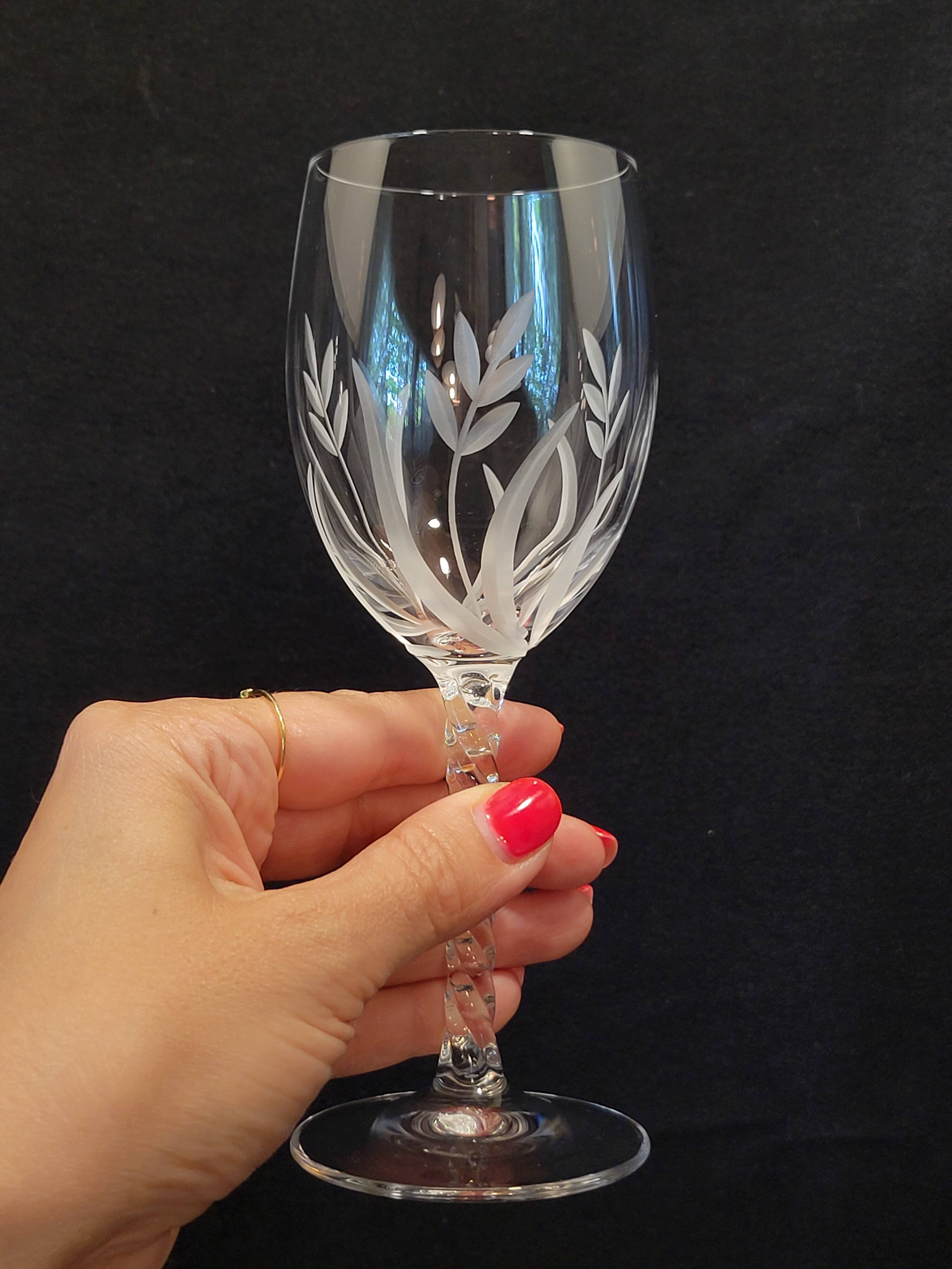 10 Arques Crystal Wine Glasses Fleury Cut Flamépis Model