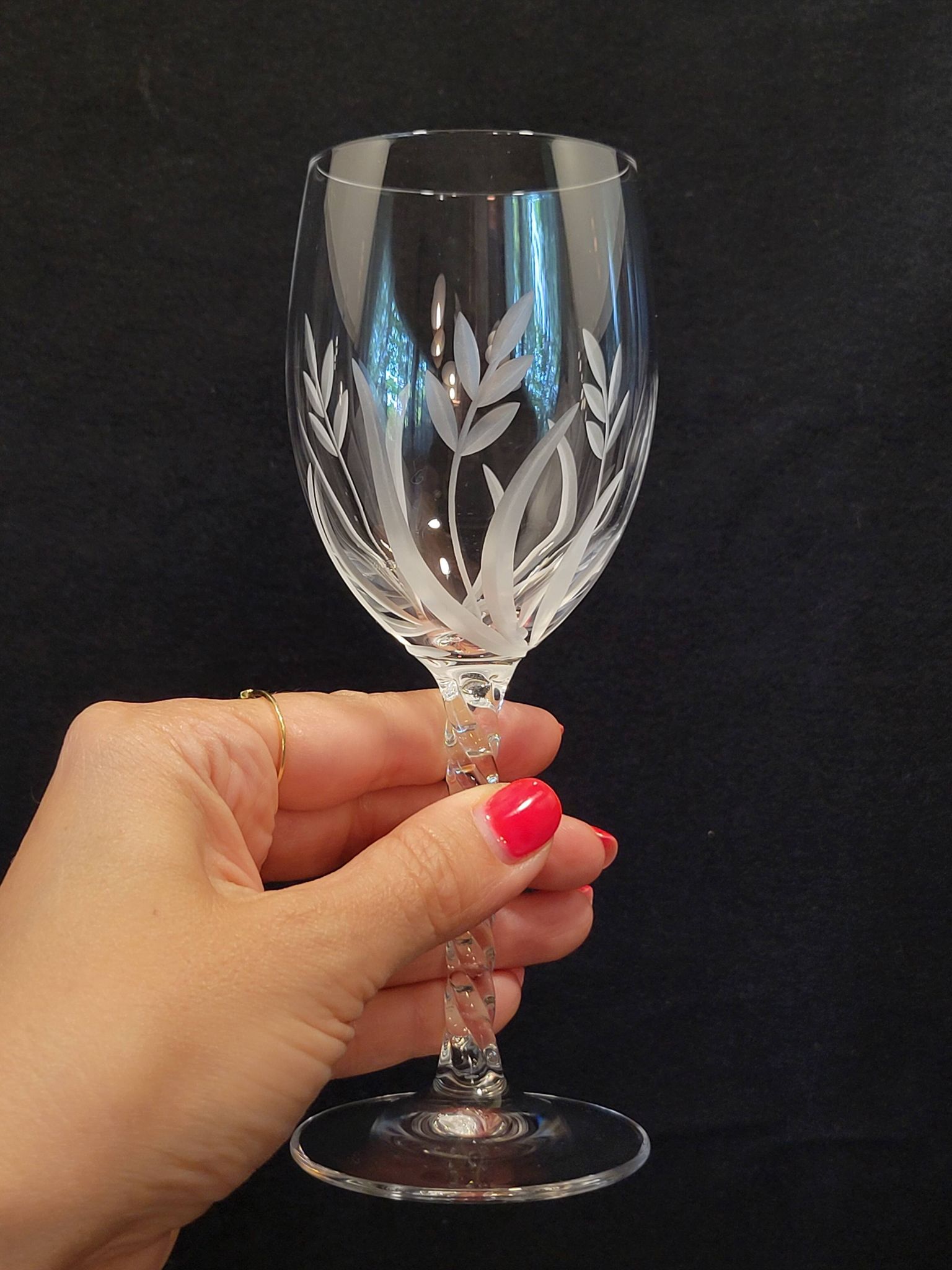 10 Verres A Vin Cristal D'Arques Modèle Fleury Taillé Flamépis