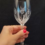 10 Verres A Vin Cristal D'Arques Modèle Fleury Taillé Flamépis