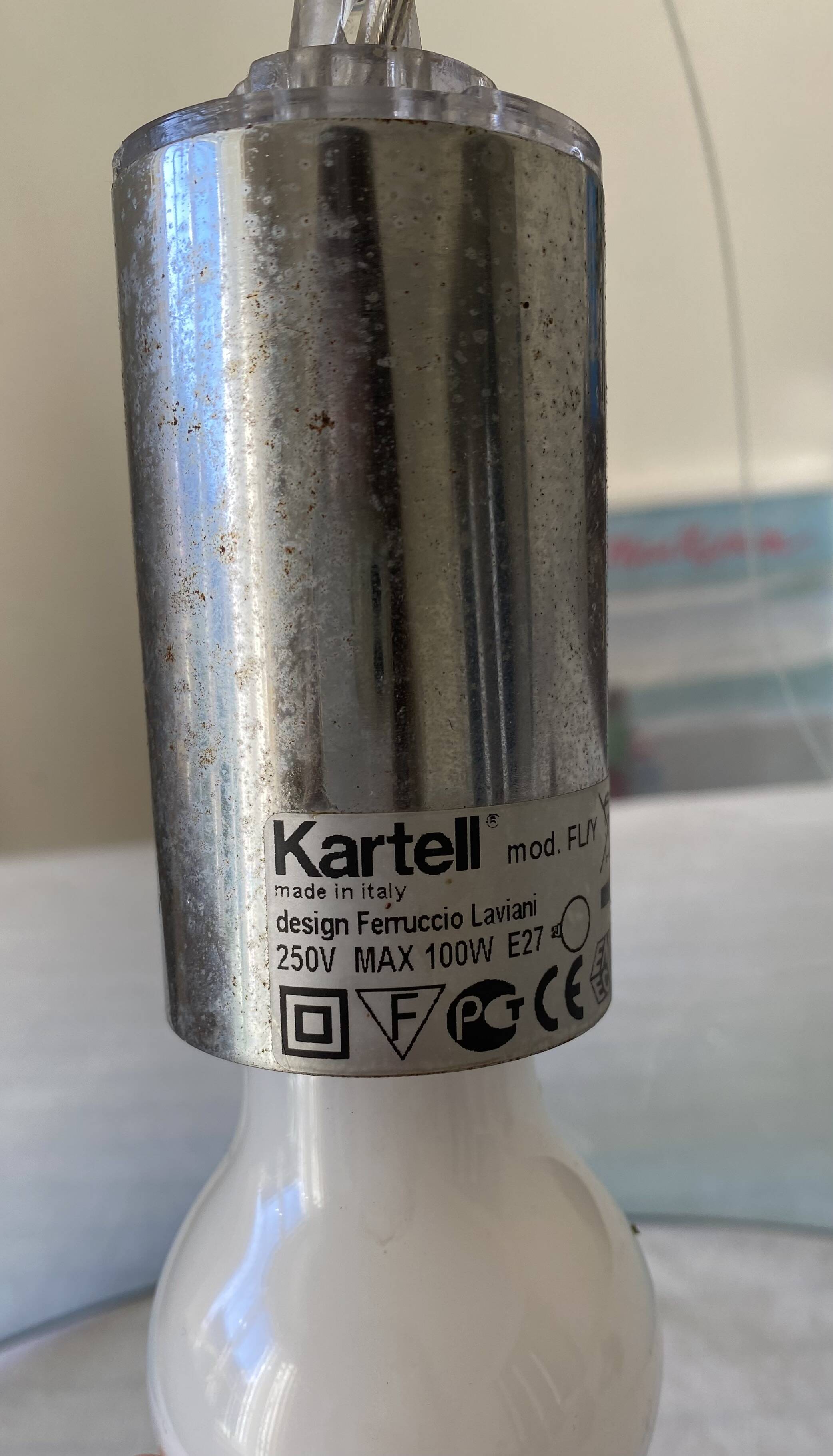 Kartell transparent blue pendant light