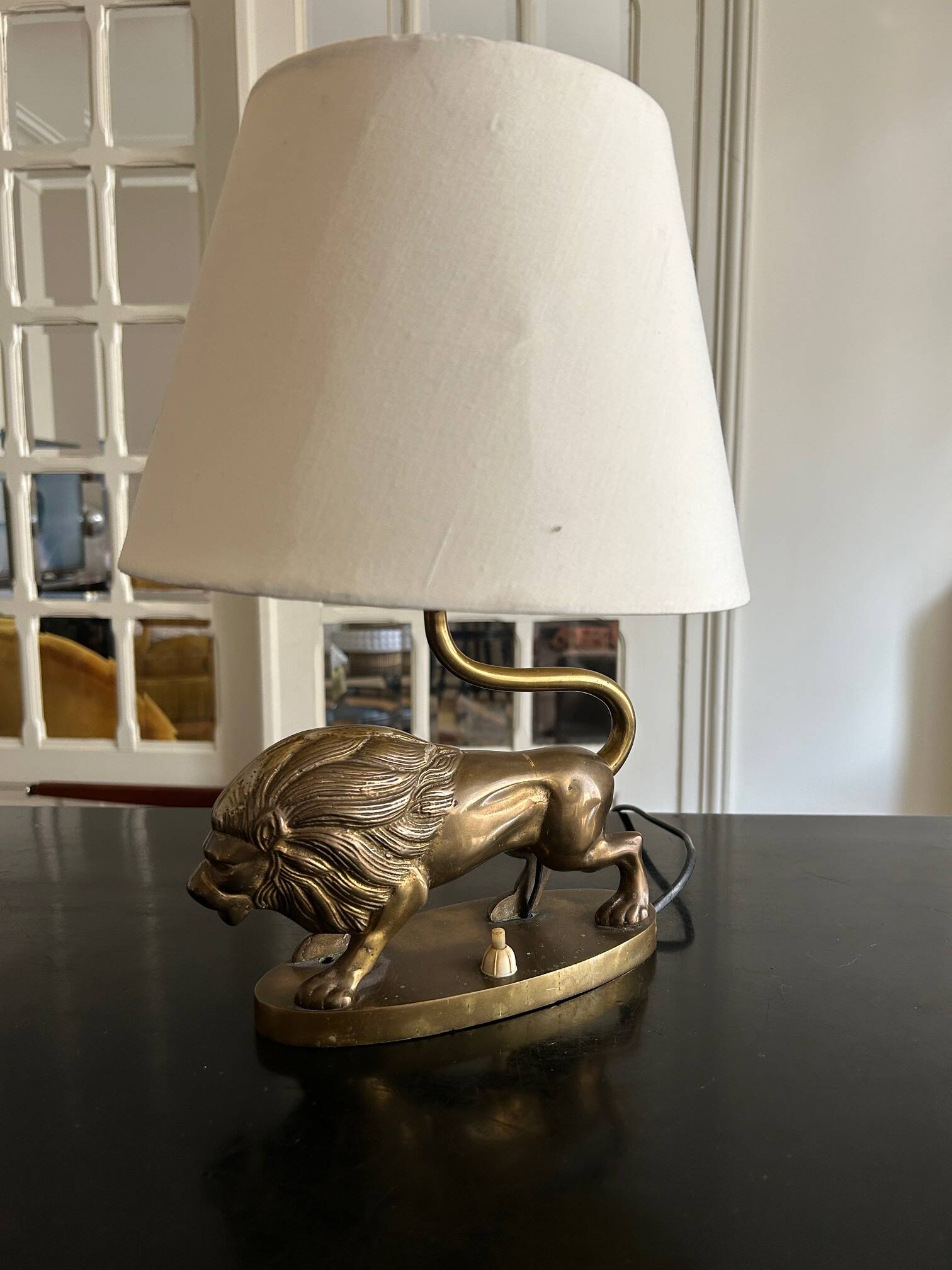 vintage brass lamp "Lion"