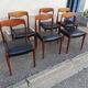 6 chaises scandinaves en skai noir