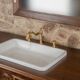 Meuble vasque Louis-Philippe en noyer & miroir LED assorti