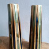 Gustave de Bruyn Pair of Art Nouveau slip vases