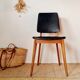 Chaise scandinave ancienne piétement compas
