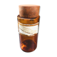 Apothecary pot amber glass 19th AMMONIA porcelain label