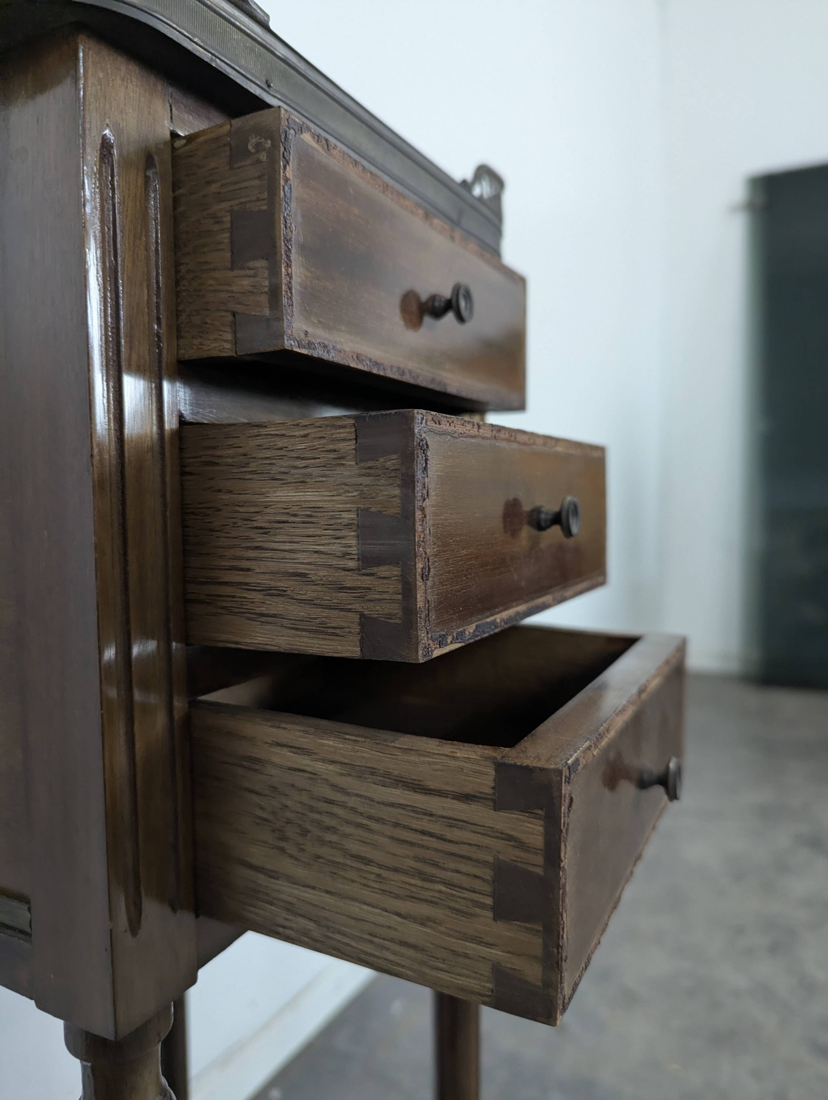 Louis XVI style mahogany bedside table