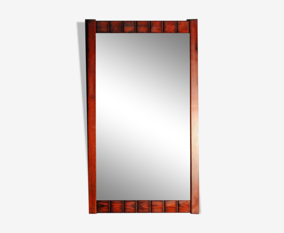 Mahogany mirror - scandinavia, 1960s