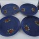 Vintage coffee set - blue and red flower patterns