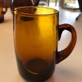 Amber carafe and 5 cups (sangria service