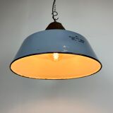 Industrial Grey Enamel and Cast Iron Pendant Light, 1960s