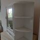 Vintage wooden and wicker shelf