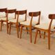 5 x dining chair | Farstrup | Model 210 | Restored | Cream/yellow