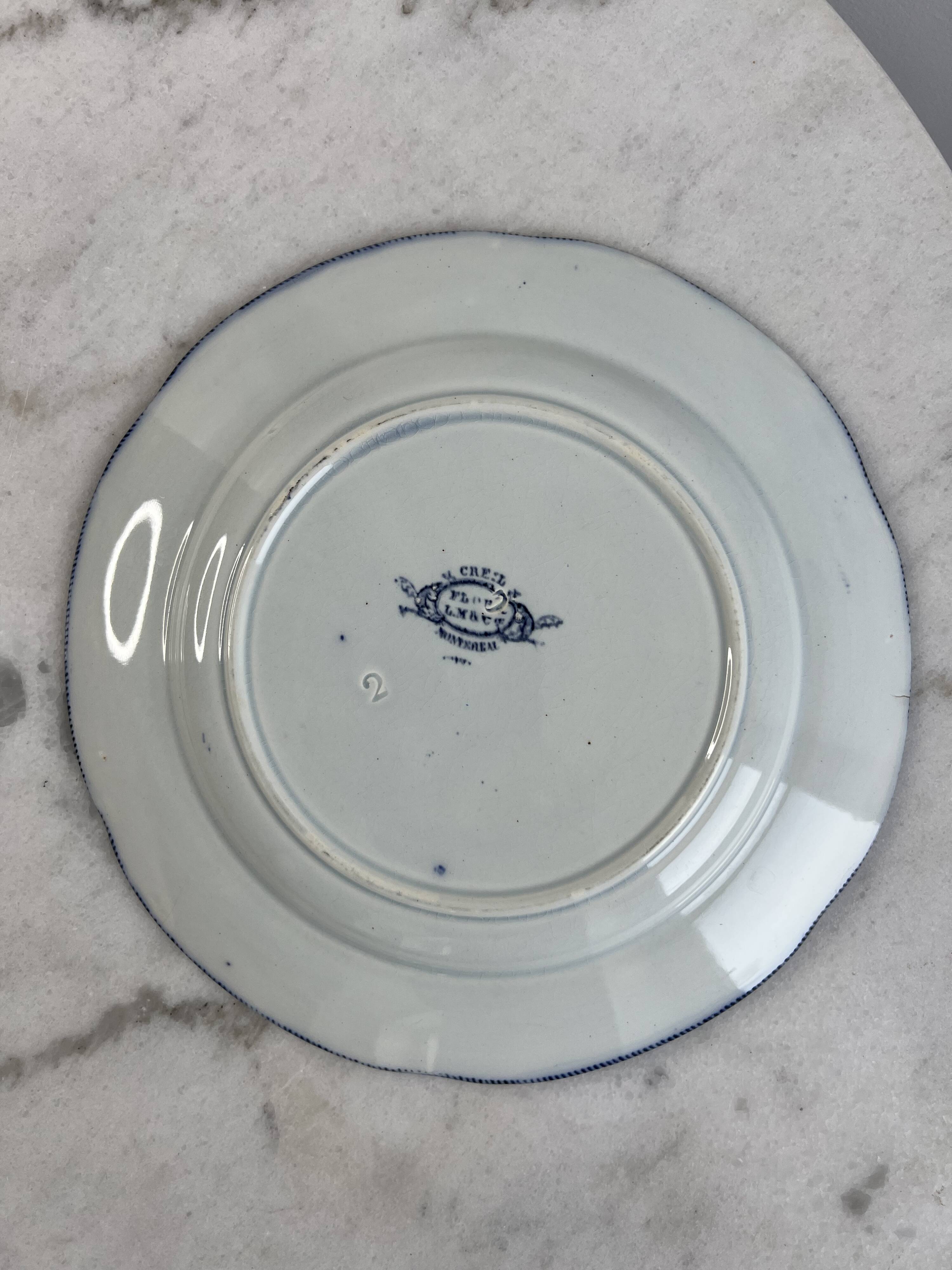Iron Earth Creil and Montereau Flora set of 2 flat plates