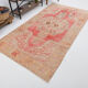 5x9 pale red & tan beige vintage rug 146x279cm