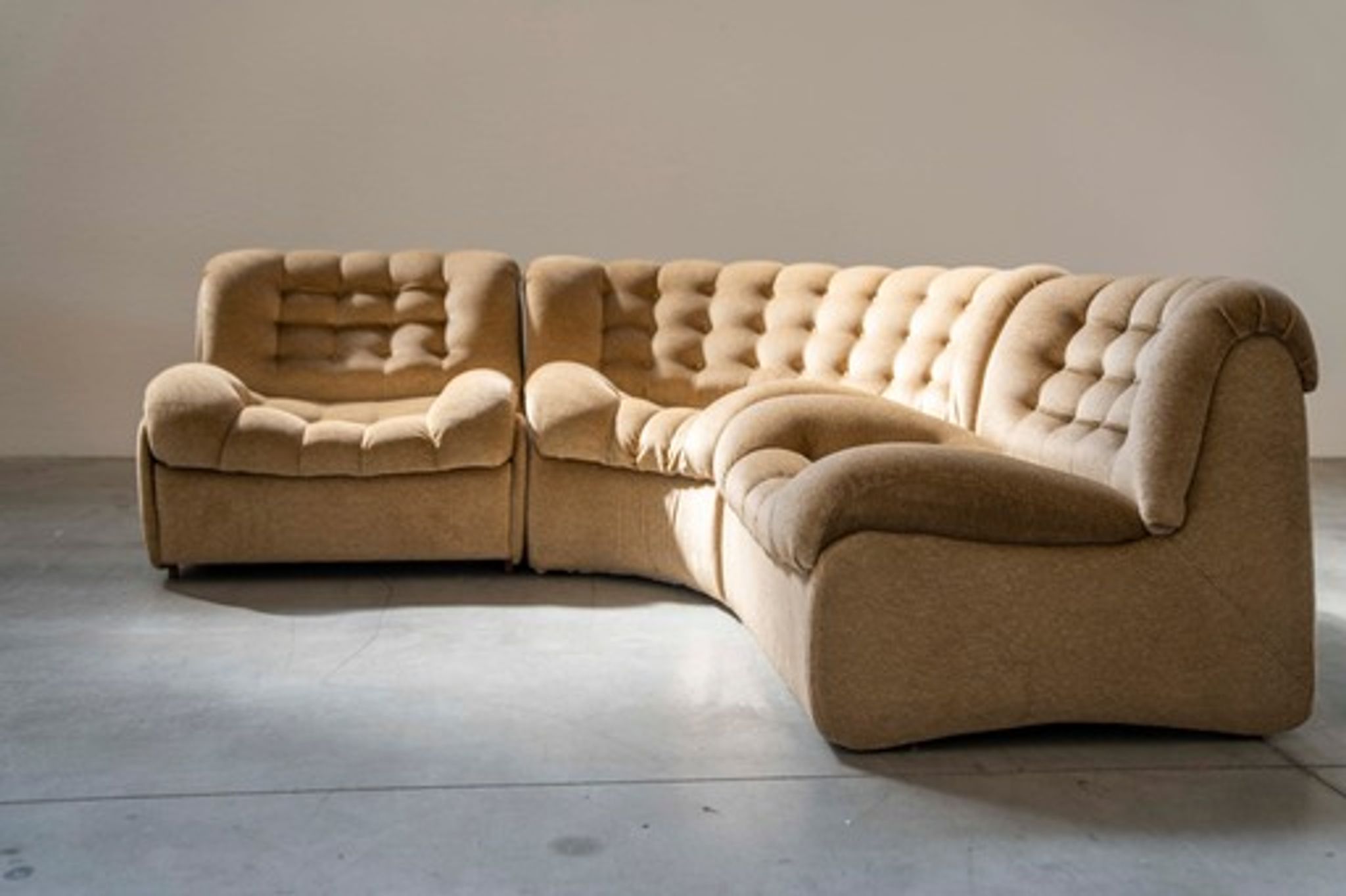 Modular sofa semicircle '70, F.lli Carloni set of 3