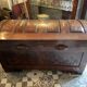 Anglo Indian wedding chest trunk in exotic wood decorated with polished brass inlay