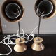 Set of two Armelec 92 beige workshop lamps 1950