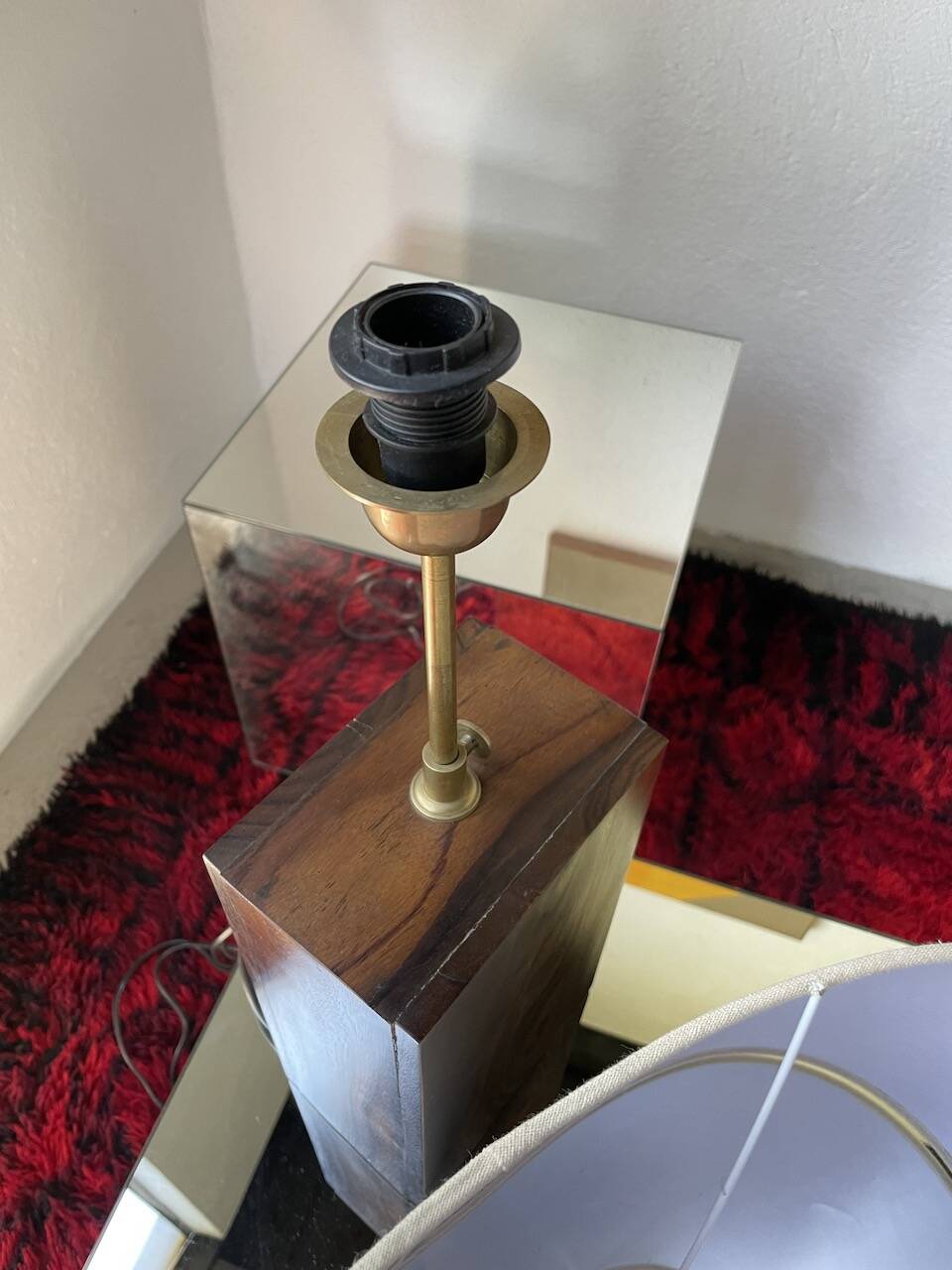 1950s wooden table lamp