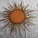 Vintage sun mirror, gold metal