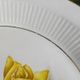 6 assiettes plates blanches rose jaune Moulin des loups Orchies