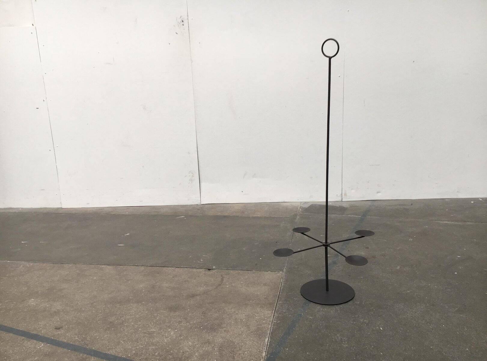 Vintage Brutalist Metal Candle Holder