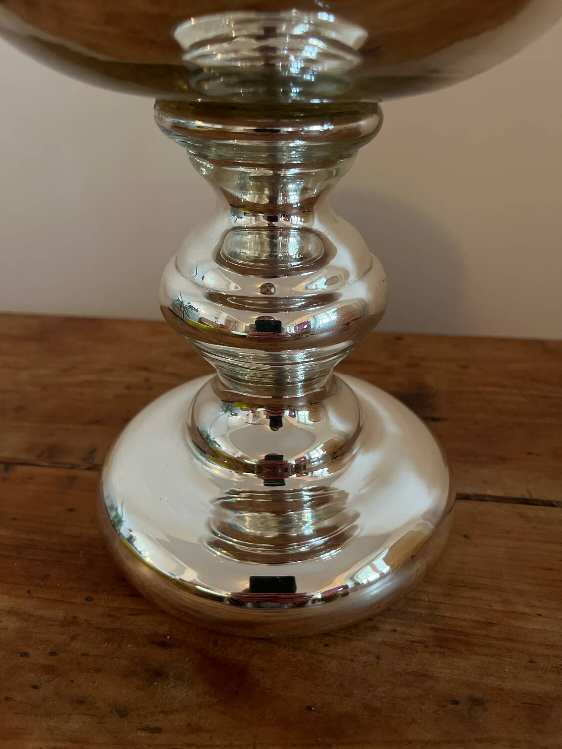 Coupe / calice en verre mercurisé soufflé  vintage