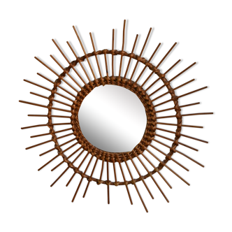 Mirror sun vintage rattan bamboo 49cm