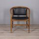 Ensemble de 4 chaises vintage en bois et cuir des années 1960 conçues par isa bergamo