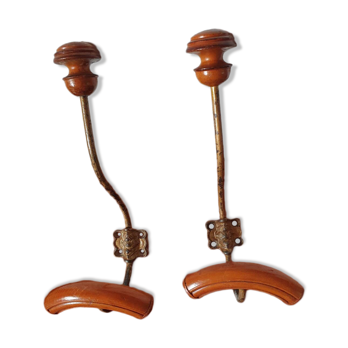 2 coat racks - wall hooks (wood and metal)