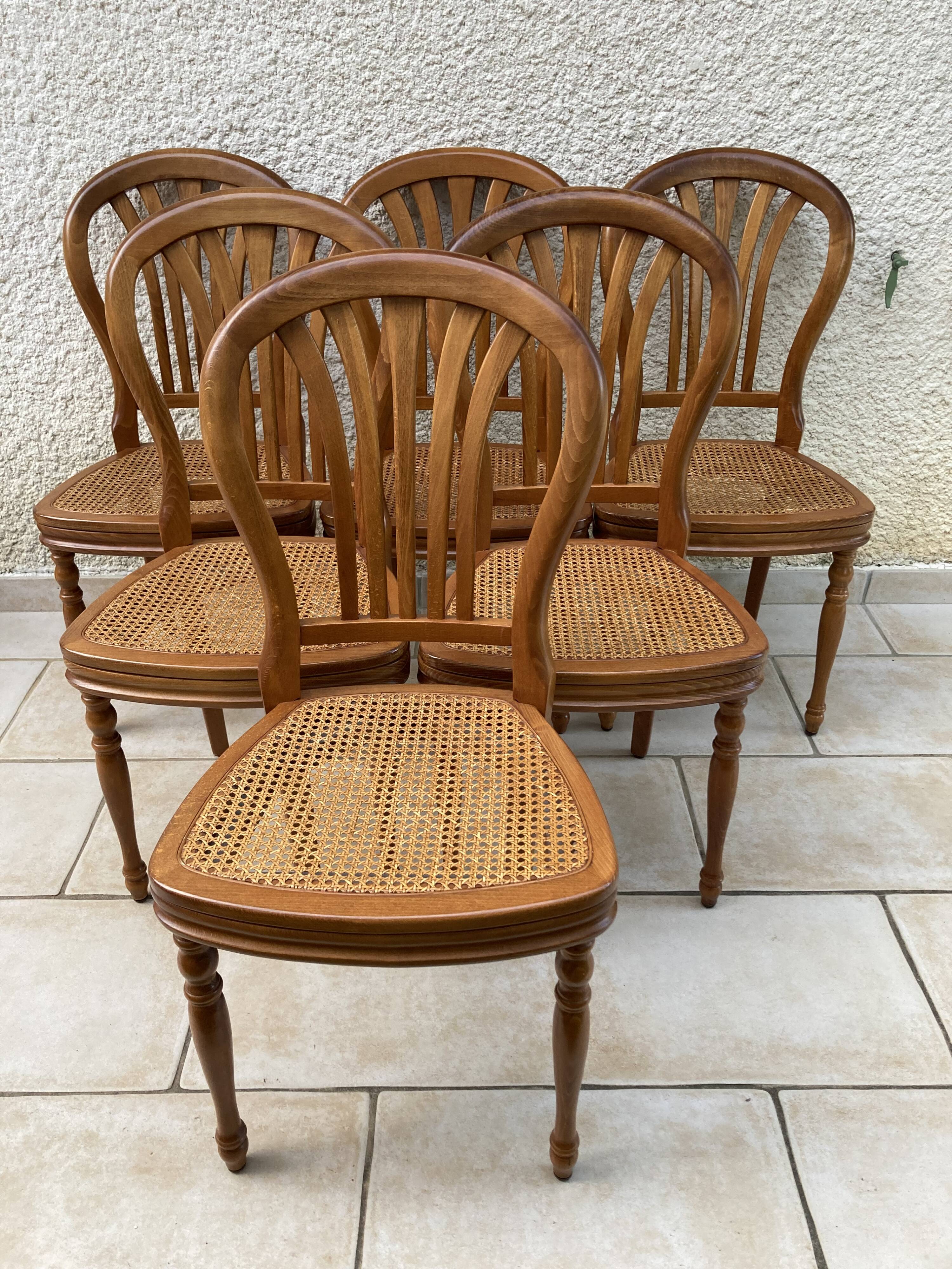 Série de 6 chaises louis philippe montgolfière