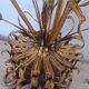 Vintage Mid-Century Hollywood Regency 1960s gold metal floral lamp