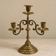 Three-light candelabrum in engraved brass — France, circa 1900