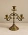 Three-light candelabrum in engraved brass — France, circa 1900