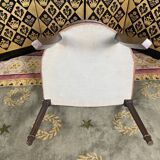 Louis XVI style office armchair in mahogany and leather