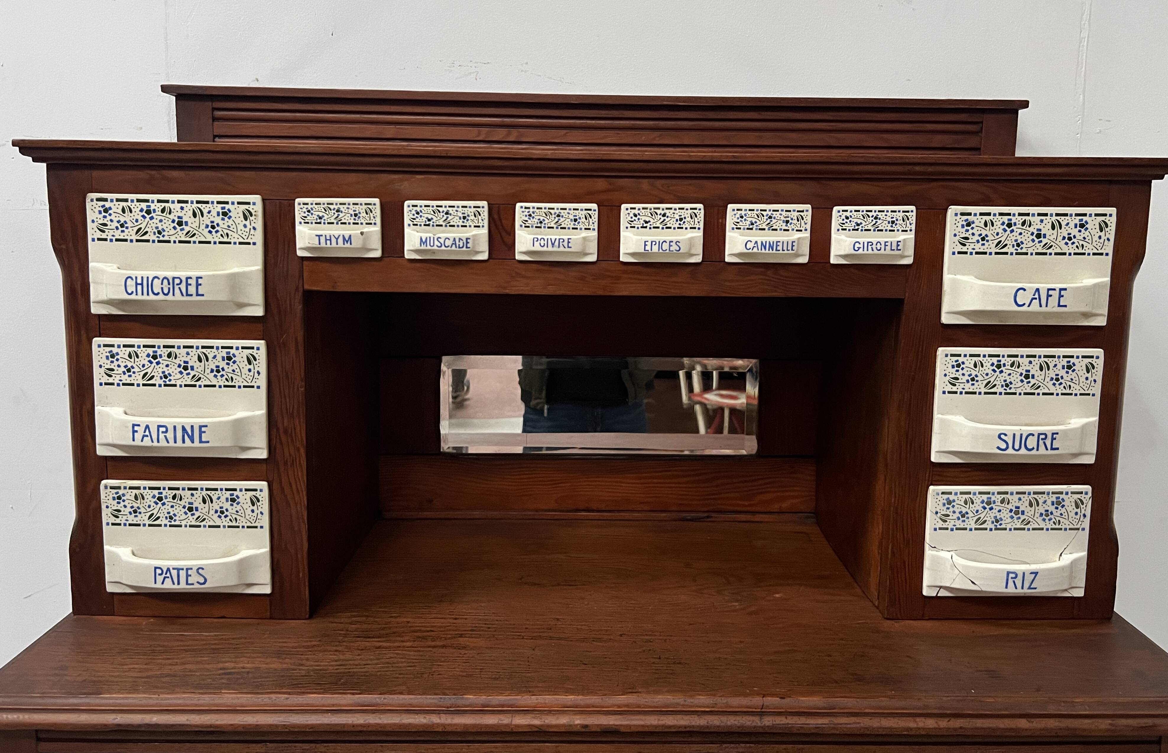 20th century natural wood kitchen spice rack