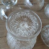 5 coupes anciennes en verre transparent