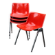 Set of 4 Modus red chairs by Tecno