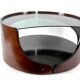 Mid-century modern wood round coffee table, italy 70s