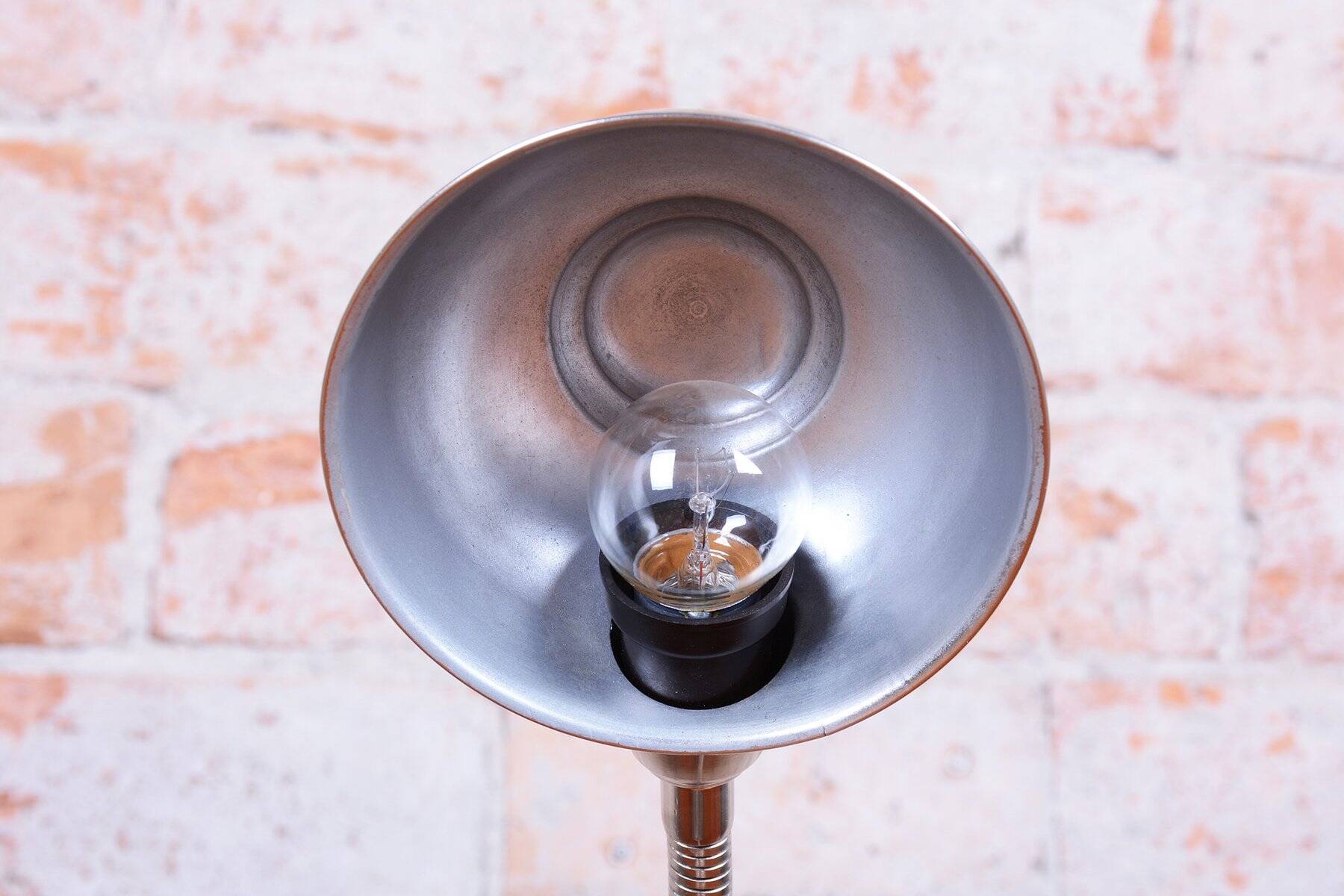 Czech Bauhaus Table Lamp in Chromed Steel and Aluminium by J. Vorel, 1930s