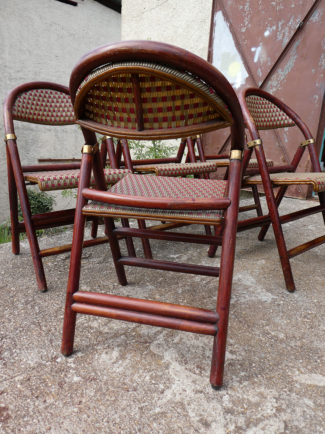 Lot of 5 folding bistro chairs of terrace type "parisian"