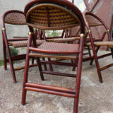 Lot of 5 folding bistro chairs of terrace type "parisian"
