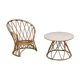 Ensemble table et fauteuil enfant rotin