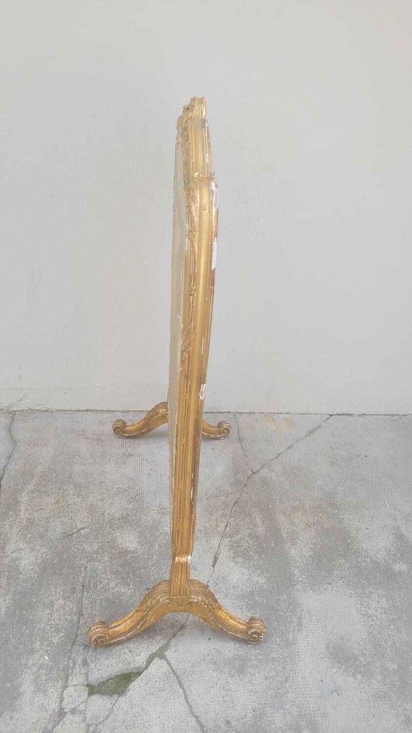 Louis xv style fireplace screen fire screen in gilded wood 19th century tapestry