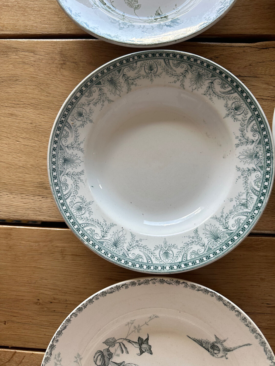 6 mismatched plates