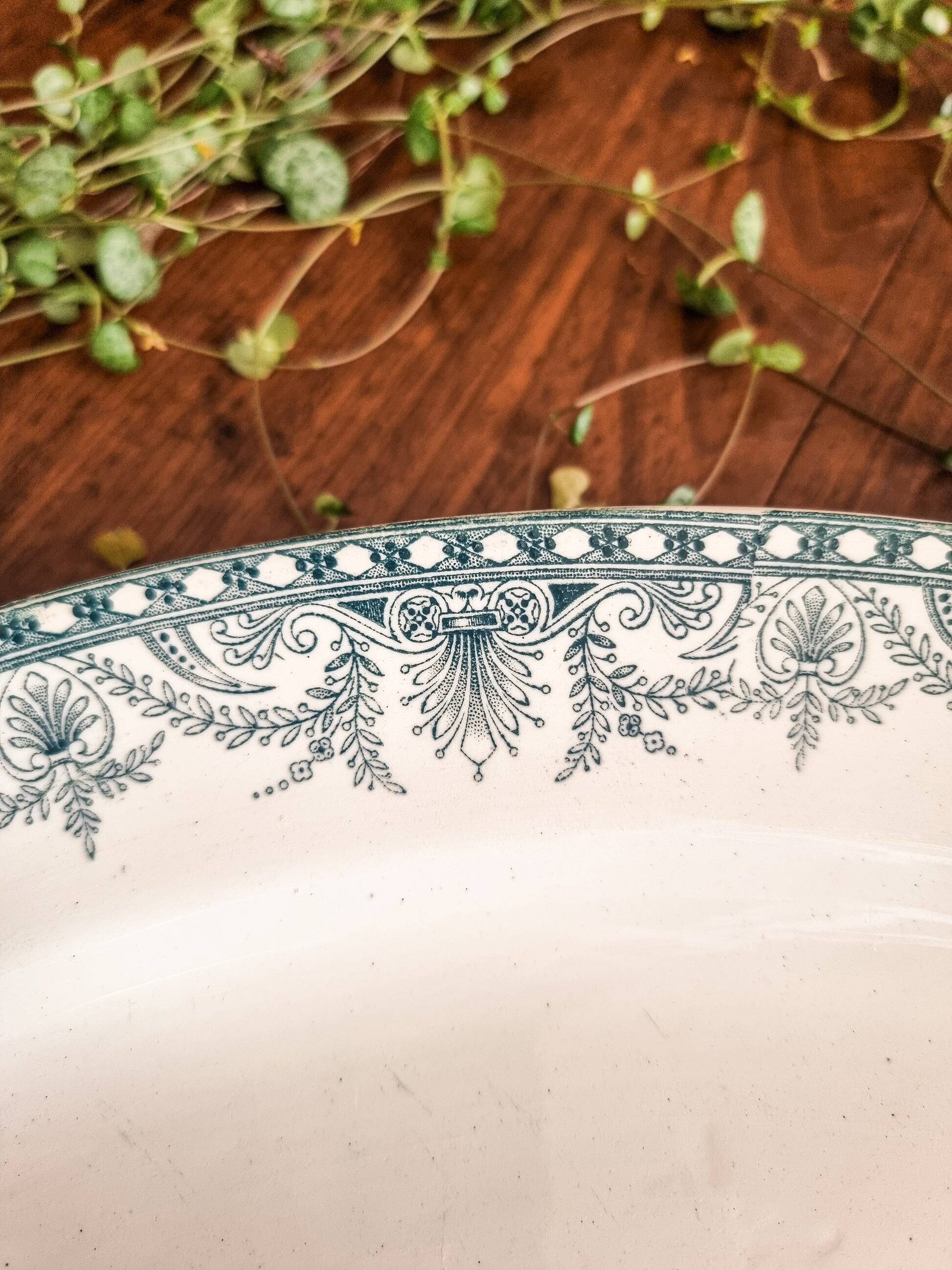 Large oval dish, ironstone