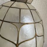 Suspension mother-of-pearl and brass diam 25 cm