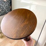Vintage wooden tripod stool with turned legs