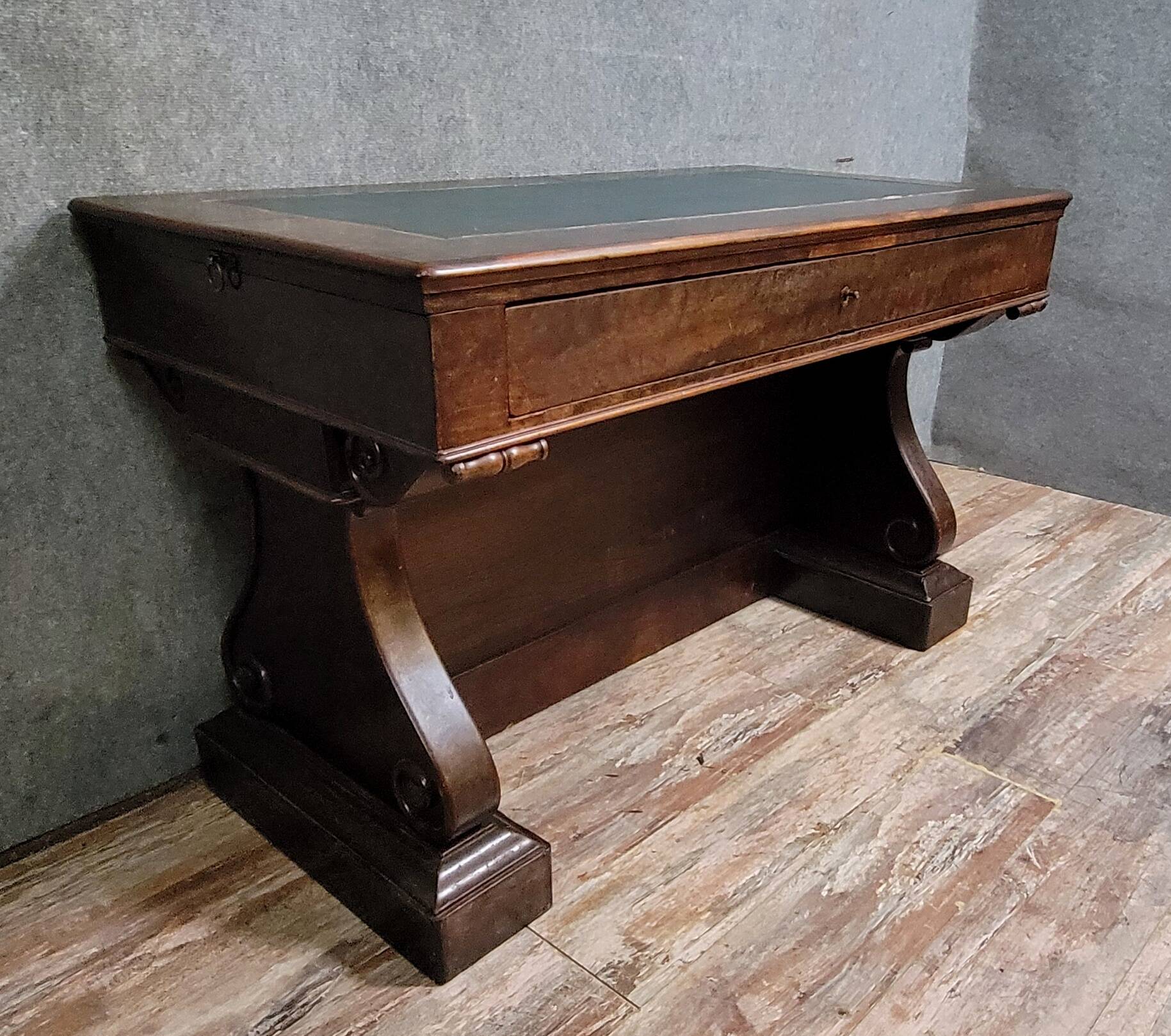 Empire period double-top center flat desk